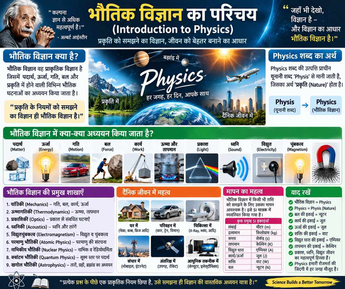 भौतिक विज्ञान का परिचय – परिभाषा, शाखाएँ, महत्व और Basic Physics - NotesMind