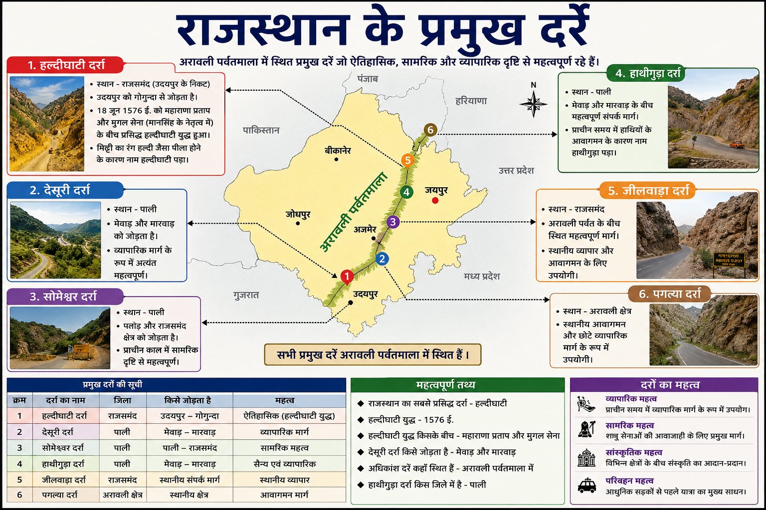 राजस्थान के प्रमुख दर्रे - Rajasthan GK and Computer Notes for Patwari & LDC Exam - NotesMind