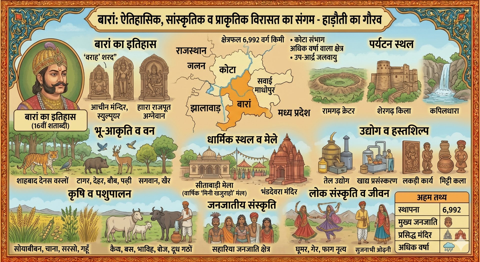 बारां जिला दर्शन - Rajasthan GK and Computer Notes for Patwari & LDC Exam - NotesMind