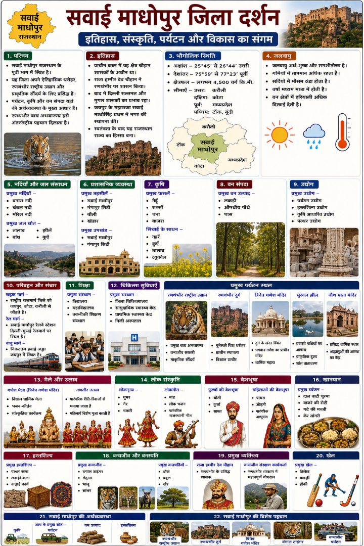सवाई माधोपुर जिला दर्शन - Rajasthan GK and Computer Notes for Patwari & LDC Exam - NotesMind